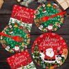 100 Pcs Merry Christmas Plates and Napkins Sets - Cute Winter Christmas Round Tableware, Disposable Christmas Paper Plates and Napkins Forks for Christmas Party Supplies Favors Table Decor, Serves 25