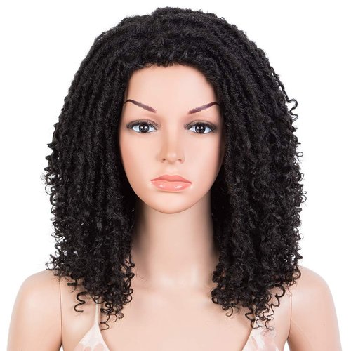 Style Icon Short Dreadlock Wig Twist Wigs for Black Women Short Curly Synthetic Wigs (Shoulder Le...
