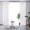 YJ YANJUN White Sheer Curtains 84 inches Long Trellis Gold Foil Curtains for Living Room Bedroom Set of 2 Panles, 52 x 84 inch