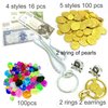 200+ Pirate Treasure Chest Gold Coins Treasure and Pirate Gems Pirates Rings Earrings Pearls Jewelery Playset ，Treasure for Pirate Party (100 Coins+100 Gems+16 banknotes...)