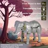 Forest & Twelfth 5" Elephant Jungle Animal Toys – Transforming Action Figure – Changes from a Detailed Animal Toy to a Unique Robot Toy in Seconds Great Gift for Both Girls and Boys (5" Elephant)