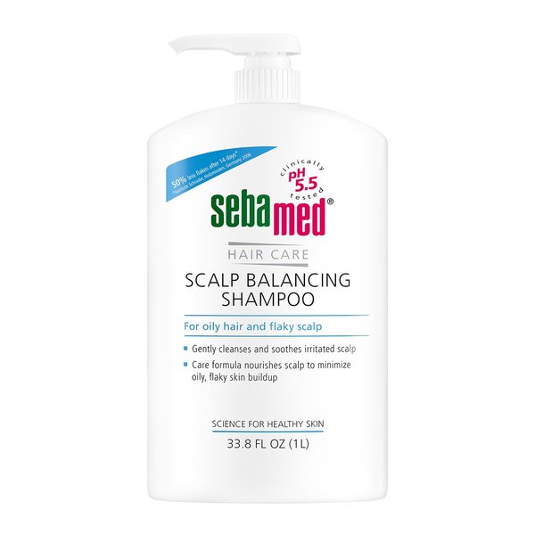 SEBAMED Scalp Balancing Shampoo - Gentle Anti Dandruff Shampoo Formula for Oily Hair and Flaky Scalp 33.8 Fluid Ounces (1 Liter with Pump)