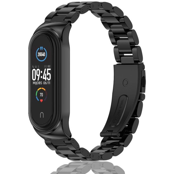 MIJOBS Mi Band 7 Mi Band 6 Strap for Xiaomi Mi Band 5 4 3, Stainless Steel Watch Band Metal Replacement Bracelet Wristband for Mi Smart Band 5