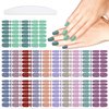 YECIRALA 24 Sheets 336 Pcs Solid Nail Wraps for Women Nail Polish Stickers Self Adhesive Gel Nail Stickers Strips for Gel Polish Strips with Nail File for Women Girls DIY Easy Nail Art Stickers