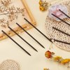PH PandaHall Retro Hair Stick, 8 Styles Chinese Wooden Hair Pins Hair Chopsticks with Pearl Beads Simple Long Hair Fork Decorative Hair Bun Holders for Women Hair Accessories Hair Styling, 8PCS/Set