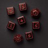 Free League Publishing: The One Ring: Black Dice Set - 8 Engraved Dice, Black with Red Numbers, Tabletop Roleplaying Game Accessory, Lord of The Rings