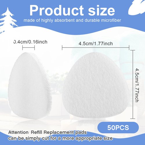 Essential Oil Refill Pad Replacement Refill Pads for Aromatherapy Essential Oil Diffuser Compatible with Humidifier, Air Purifier, Essential Oil Diffuser Replacement Microfiber Pad (50)