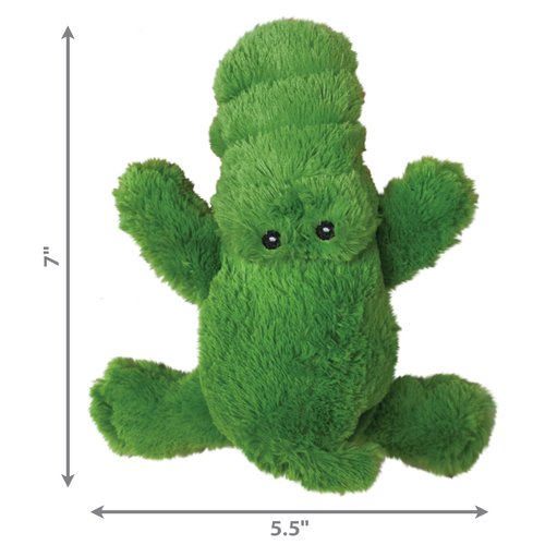 KONG Cozie Ali Alligator & SqueakAir Balls (3 Pack) - Dog Fetch & Chew Toys for Fun - Soft Toy Alligator for Indoor Play - Durable Dog Toy Balls for Outdoor Play - for Small Dogs