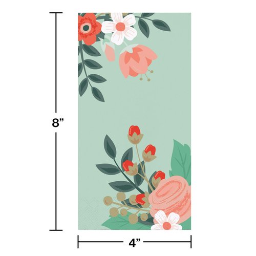 Creative Converting 332670 Modern Floral Guest Towels, 16pcs