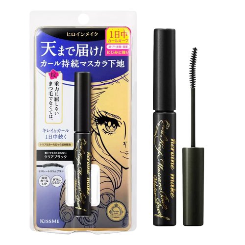 HEROINE MAKE by KISSME Curl Keep Mascara Base, Waterproof, Long-Lasting Clear Primer for Enhanced Lash Curl and Definition, White Essence Formula, 0.21 fl oz