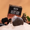 Koji White African Black Soap Bar for Face & Body Wash with Shea Butter - Exfoliating Soap, Brightening, Moisturizer Skin with Kojic Acid, Aloe Vera, Coconut Oil - Vegan, Paraben-Free, 2.82oz (2 Bars)