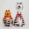 Bits and Pieces - "Cleo & Friends Nesting Cats-Hand Painted Wooden Nesting Dolls Matryoshka - Set of 5 Dolls from 7" Tall with Gift Box