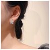 Sttiafay Vintage Crystal Flower Earrings Rhinestone Flower Stud Earrings Gold Crystal Petal Earrings Sparkly Cz Bridal Earrings Jewelry for Women