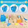FUSPWEAO Beach Toys Sand Toys for Kids, Sand Castle Toys for Beach with Sand Castle Bucket, Sand Molds, Shovel and Rake, Sand Castle Kit, Sandbox Toys for Toddlers, Travel Beach Toys for Kids 3-10