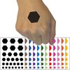 Hexagon Solid Temporary Tattoo Water Resistant Fake Body Art Set Collection - Dark Blue (One Sheet)