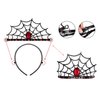 Dzrige Halloween Spider Web Headband,Spider Web Crown Headdress,Black Spider Web Hair Hoop with Red Rhinestones,Halloween Costume Accessories for Women Girls Kids Cosplay