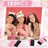 120 Pieces Disposable Headbands for Facials Spa Headbands with Convenient Closure Stretch Non Woven Skin Care Hair Band Soft for Women Salons Face Washing, Shower, Pink, Black, White