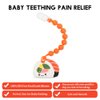 Baby Food Grade Silicone Teether Toy with One Piece Design Pacifier Clip Holder,Teething Pain Relief Toys Gift Set for 3 Months+ Boys and Girls,Freezer Safe,BPA Free. (Sushi)