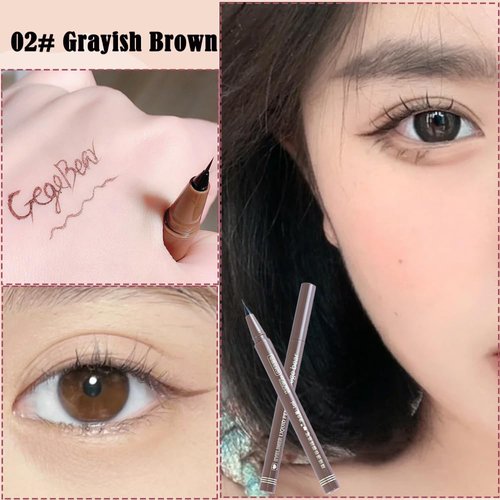 SUILU Liquid Eyeliner Pen,Lasting Pigment Eyeliner Pencil,Sweatproof And Waterproof Eye Liner,Ultra Fine Liquid Eyeliner Lotion For All Skin (Grayish Brown)