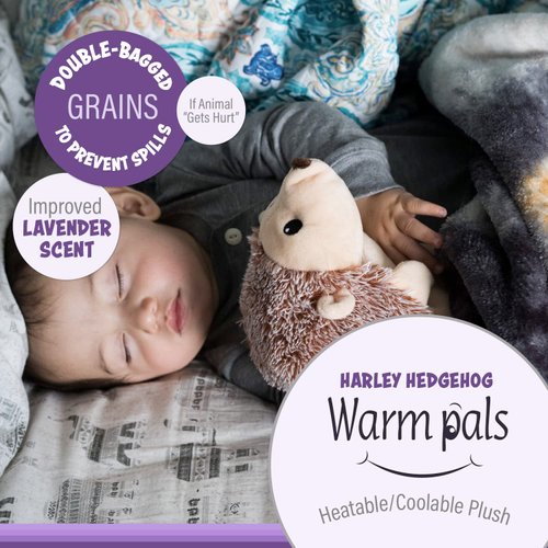 Warm Pals - Harley Hedgehog - 1.5lbs - Cozy Microwavable Lavender Scented Plush Toys - Heated Stuffed Animal - Heatable Coolable Bedtime Comfort Plushie