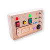 LED Light Switch Busy Board Montessori Toy with Button for Kids, Wooden Control Panel, Activity Sensory Board Fidget Toy for Toddlers 1 2 3 Year Old