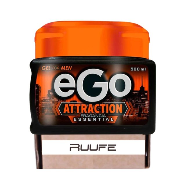 Ego Hair Gel for Men - 16.9 Fl oz (500 ml) Attraction Gel with Orange Cap (1 Pack)