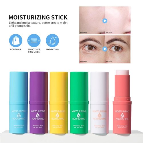 Ofanyia Hydrating Moisturizing Stick, Multi Balm Stick, Moisturizes Dry Skin, Reduces Lip Wrinkles, Smooth Fine Lines, Face Moisturizer for Skin Care, Body Hydrating Stick (03# blue)