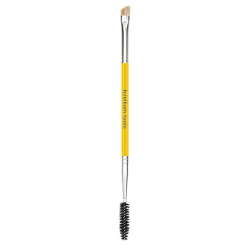 Bdellium Tools Professional Makeup Brush - Studio Series 735 Double-Ended Brow/Lash - With Mix of Soft Synthetic & Natural Fibers, For Eyes’ Daily Grooming (Yellow, 1pc)