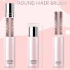 Round Travel Brush for Blow Drying, Styling, Curling, and Straightening - For Thick, Thin, and Curly Hair (Wet & Dry Use), Pink