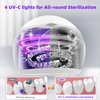 Voraiya Ultrasonic Cleaner UV for Dentures, Aligner, Retainer, Whitening Trays, Night Dental Mouth Guard, Toothbrush Head, Ultrasonic Jewelry Cleaner Machine for all dental Appliances, Diamon (White)