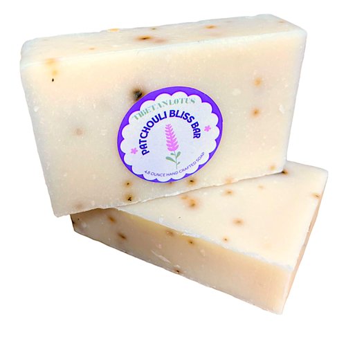 Tibetan Lotus Patchouli Bliss Bar 4.8 oz Cold Process Soap Bar for Men, Women and Children Handmade in the USA (2)