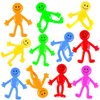 POPLAY 60PCS Smiley Face Bendable Man, Stretchy Figures Party Favors Gooey Bendy Fidget Toys for Stress Relief Goodie Bags Stocking Stuffer Piñata Fillers