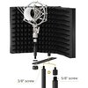 TONOR Microphone Isolation Shield, Studio Mic Sound Absorbing Foam Reflector for Any Condenser Microphone Recording Equipment Studio, Black