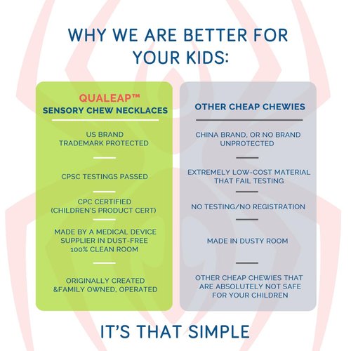 Xtra Tough Chew Necklace for Kids Girls (Exclusive) - Chewing Necklace Teething Necklace Teether Necklace Chew Toys Teething Toys - Designed for Chewing, Autism Sensory Teether Toy (2 Pack)