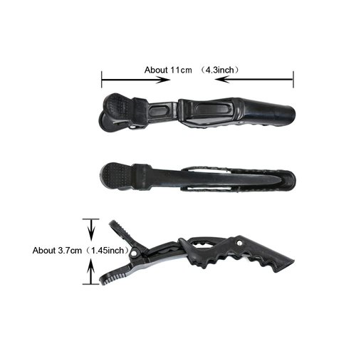 12 Pcs Alligator Hair Clips Styling Sectioning Hair Clips Wide Teeth Hair Clips Professional Hair Salon for Barber Clips for Styling Sectioning (Black)