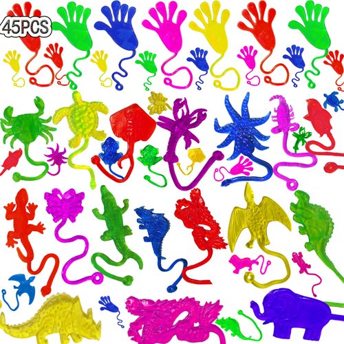 45PCS Sticky Hands Sticky Finger Bulk Party Favors for Kids, Stretchy Sticky Hand Fidget Toys Kid...