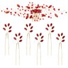 inSowni 7 Pieces Vintage Party Prom Wedding Bridal Red Bead Crystal Rhinestone Hair Side Combs+U-shaped Hair Pins Bridal Headpieces for Brides Bridesmaids Women Girls