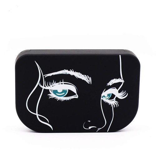 YiQiYi Cosmetic Case Empty Eyelashes Storage Case with Makeup Mirror Holder Box Fake Eyelash Packing Travel Storage Case Eyelashes Bag(Black)