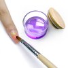 Acrylic Liquid Powder Glass Dappen Dish Glass Cup w Lock Bamboo Cap Lid Bowl for Acrylic Nail Art Kit (HJ-NAPB026-1pcs)