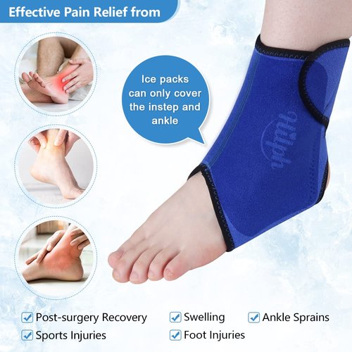 Hilph Ankle Ice Pack Wrap for Swelling, Reusable Ankle Hot Cold Therapy Pack Wrap for Women & Kids Injuries and Pain Relief, Fractured, Gout, Sprained (Small)