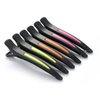 6Pcs/set Pinup Plastic Duck Bill Hair Clips for Sectioning Hair - Professional Non Slip Silicone band Clips Salon DIY Accessories Hairpins Hairgrip for Women(Blcak-Multicolor)