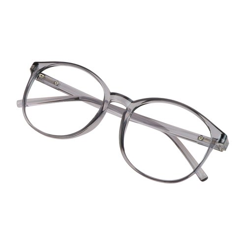 VisionGlobal Blue Light Blocking Glasses with Spring Hinge for Women/Men, Anti Eyestrain, Computer Reading, TV Glasses, Stylish Oval Frame, Anti Glare (Clear Gray, No Magnification)