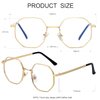 JOVAKIT Polygon Blue Light Blocking Glasses for Women Men Vintage Octagon Square Non-prescription Metal Eyeglasses (Gold)