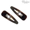 Parcelona French Clic Clac 3 1/4" Tortoise Shell Brown Celluloid No Slip Grip Snap Hair Clips for Women