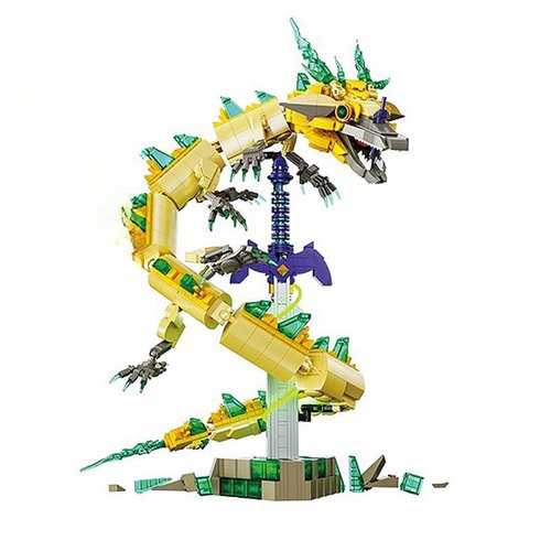 HBGAYLYH Master Sword Building Block Set, 1298 PCS White Dragon Legend Sword Building Block, Gifts for Children and Adult Fans