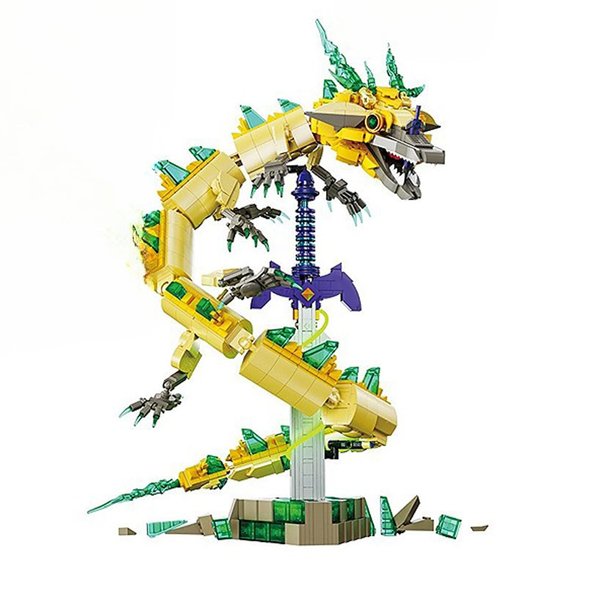 HBGAYLYH Master Sword Building Block Set, 1298 PCS White Dragon Legend Sword Building Block, Gifts for Children and Adult Fans