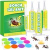 12 Pack Roach Gel Bait for Indoor Use - Cockroach Killer Gel with Easy Placement Stickers, Long-Lasting Mess-Free Formula for Kitchen, Bathroom, Basement & Hidden Areas Pest Control
