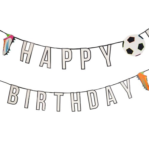 Reusable Soccer Party Decorations, Happy Birthday Buntin for Adults, Boys, Girls, Eco-Friendly Fo...