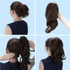 CAISHA 14" Wavy Clip On Ponytail With Butterfly Clip Hairpiece Heat-resistant Synthetic Fibres Brown Mix H96