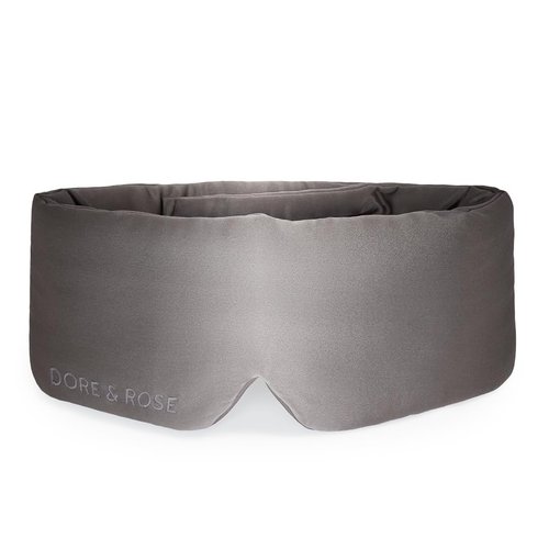 Dore & Rose Deep Sleep Mask Light Blocking, 23 Momme Mulberry Silk Eye Mask, Ultra Soft, Adjustable - Travel Sleeping Mask for Men & Women - Charcoal